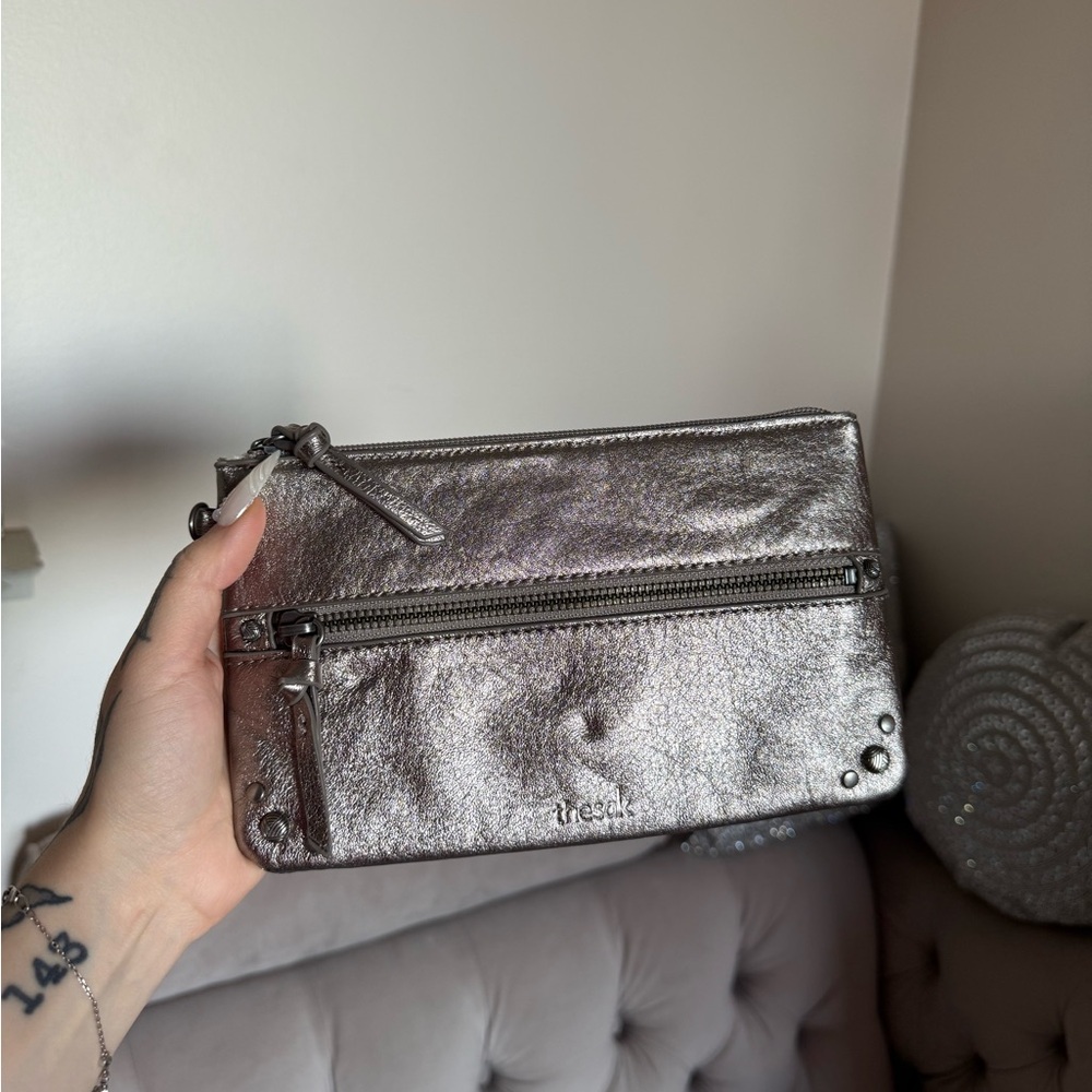The Sak Metallic Silver Clutch